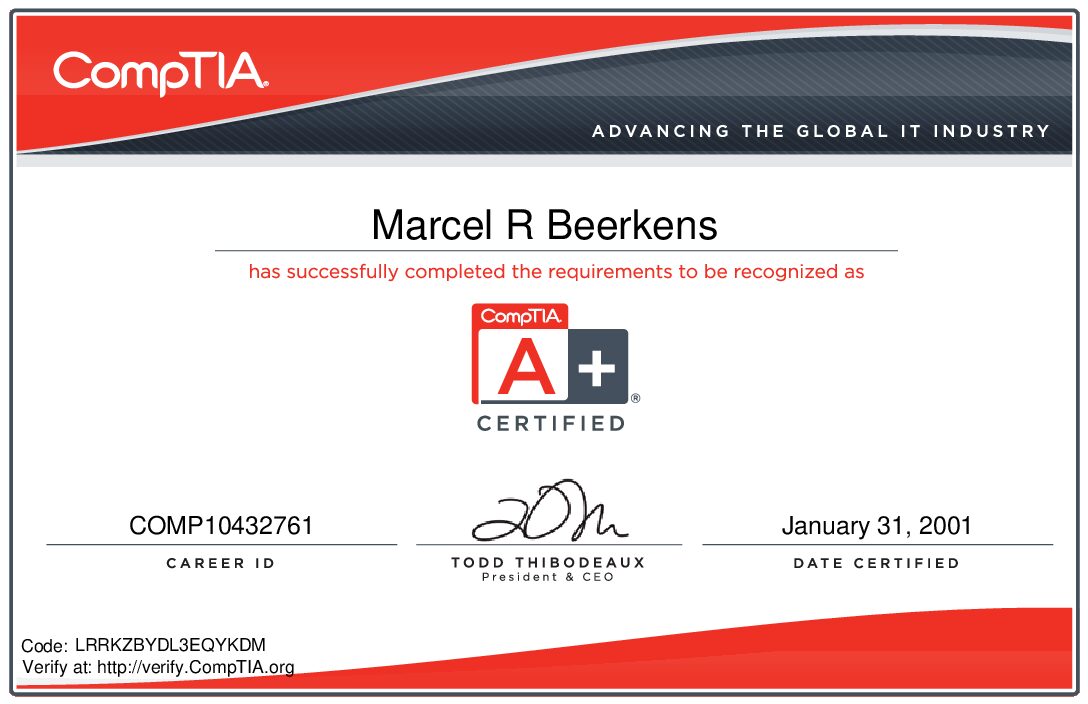 Beerkens Marcel CompTIA Certificate 3 Pdf